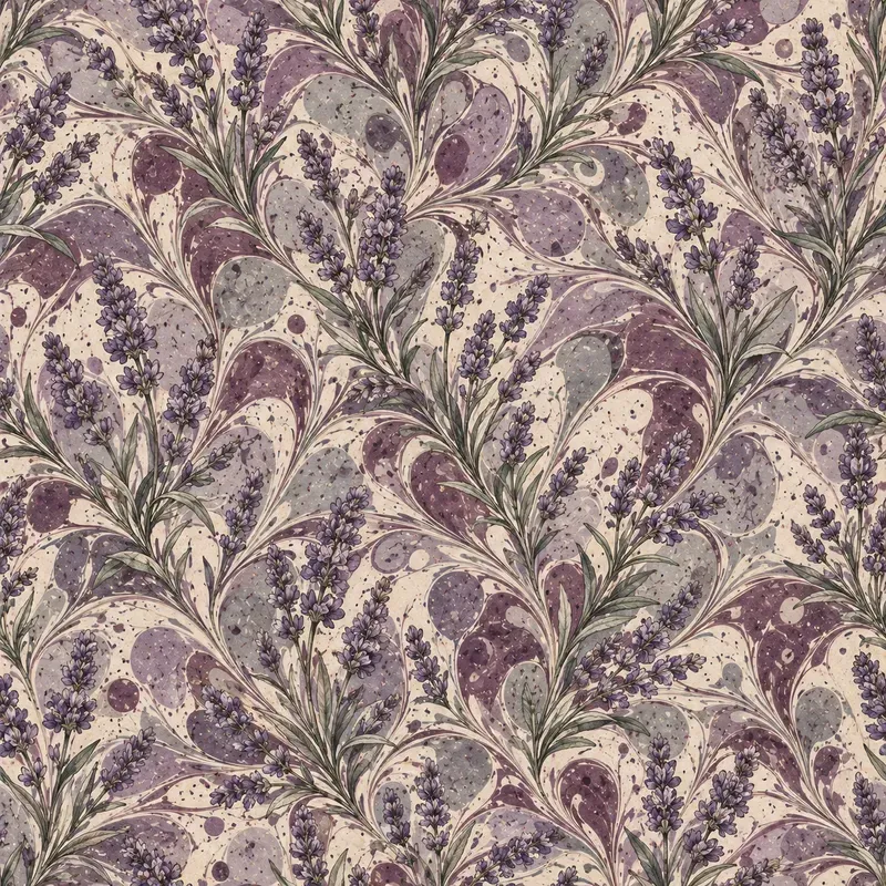 Marbled Botanical Seamless Patterns