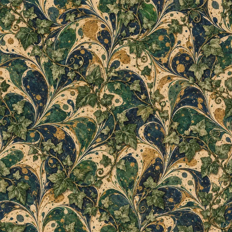 Marbled Botanical Seamless Patterns