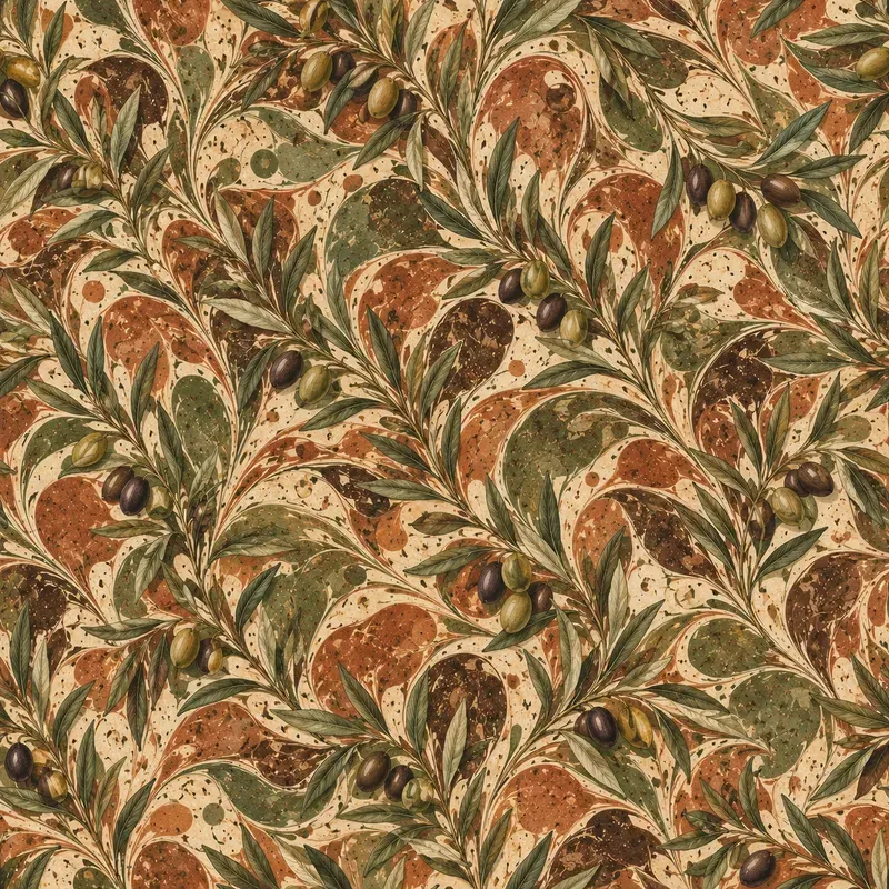 Marbled Botanical Seamless Patterns