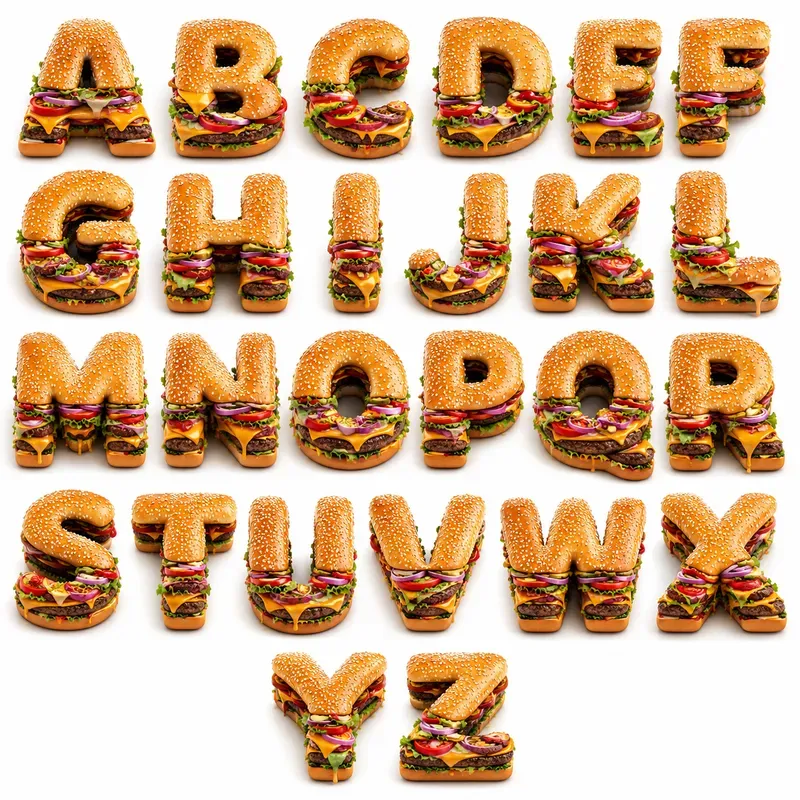 Az Creative 3D Object Alphabet Sets