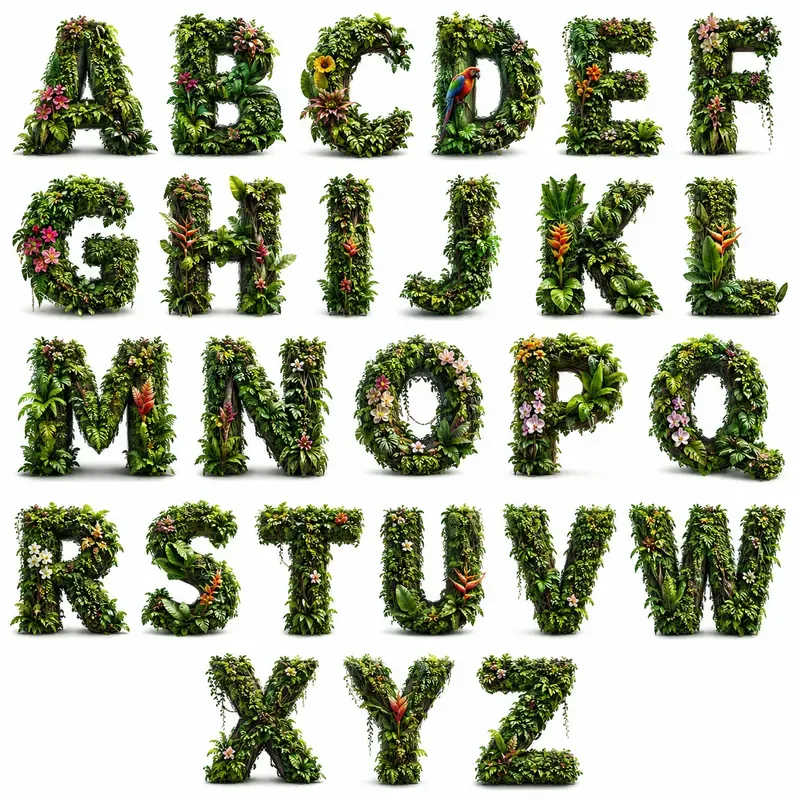 Az Creative 3D Object Alphabet Sets