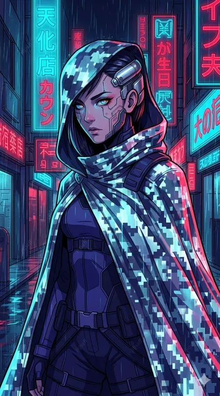 Cyberpunk Oni Digital Painting Series
