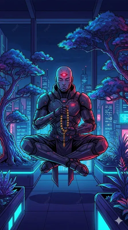 Cyberpunk Oni Digital Painting Series