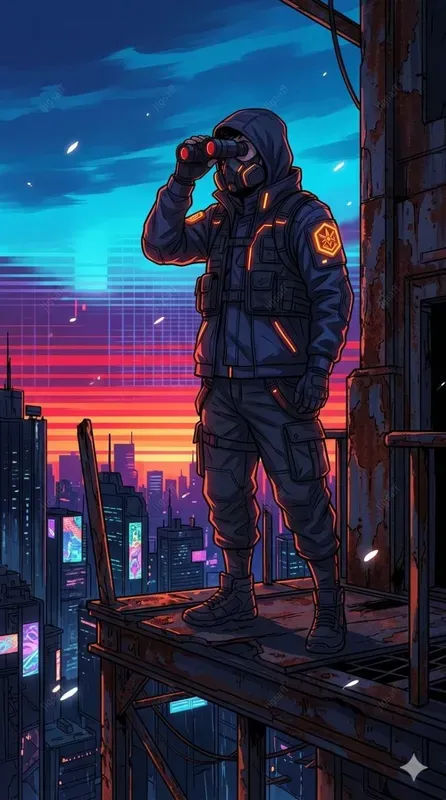 Cyberpunk Oni Digital Painting Series