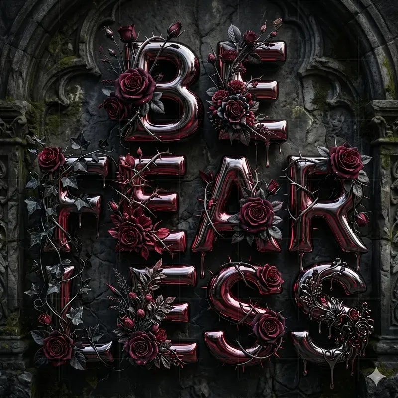 Chrome Floral Graffiti Letters