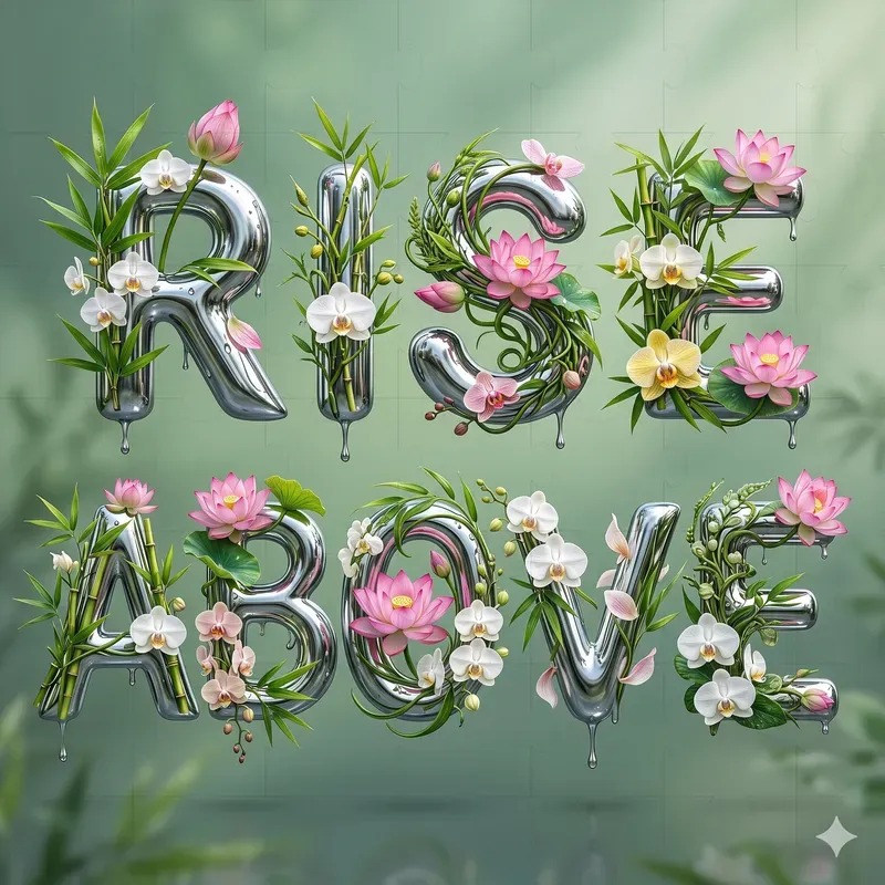 Chrome Floral Graffiti Letters