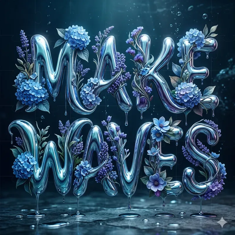 Chrome Floral Graffiti Letters
