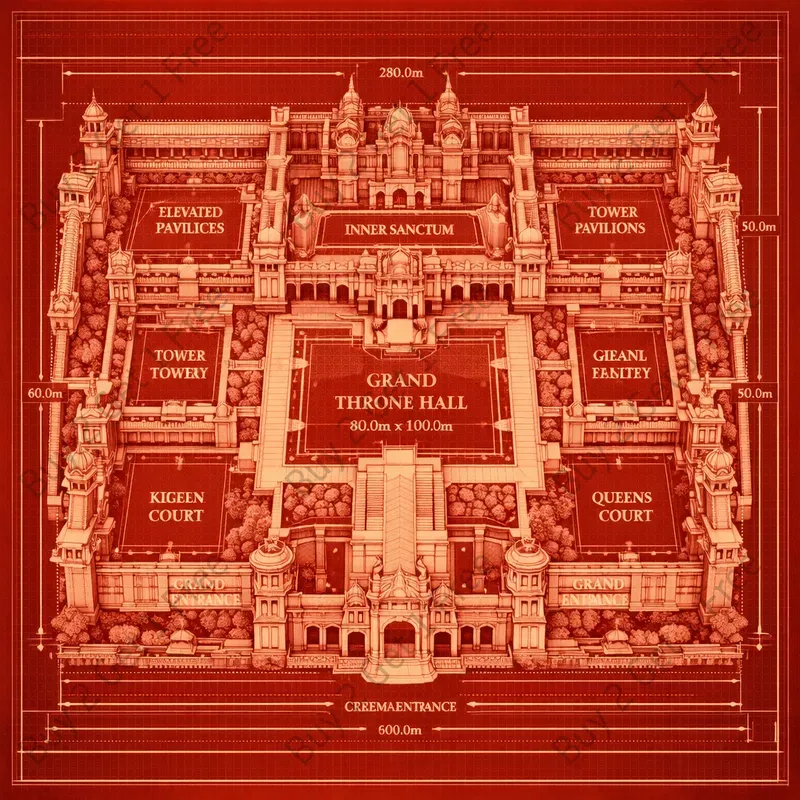 Royal Palace 3D Master Blueprint Plans