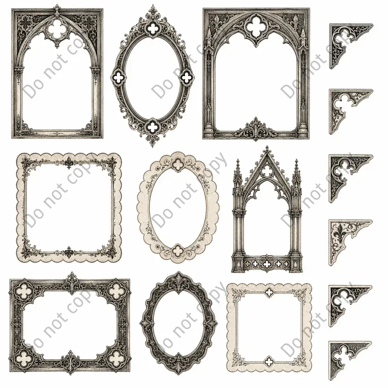 Junk Journal Frame Corner Sheets