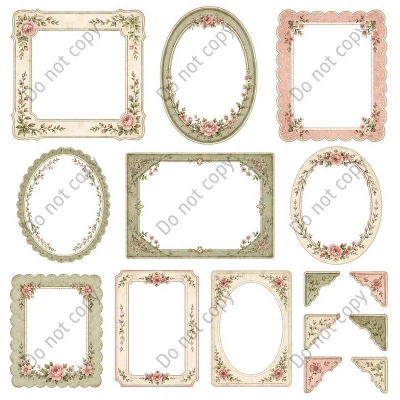 Junk Journal Frame Corner Sheets