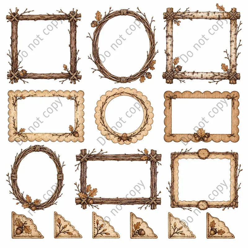Junk Journal Frame Corner Sheets