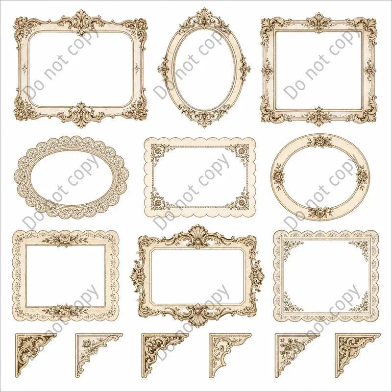 Junk Journal Frame Corner Sheets