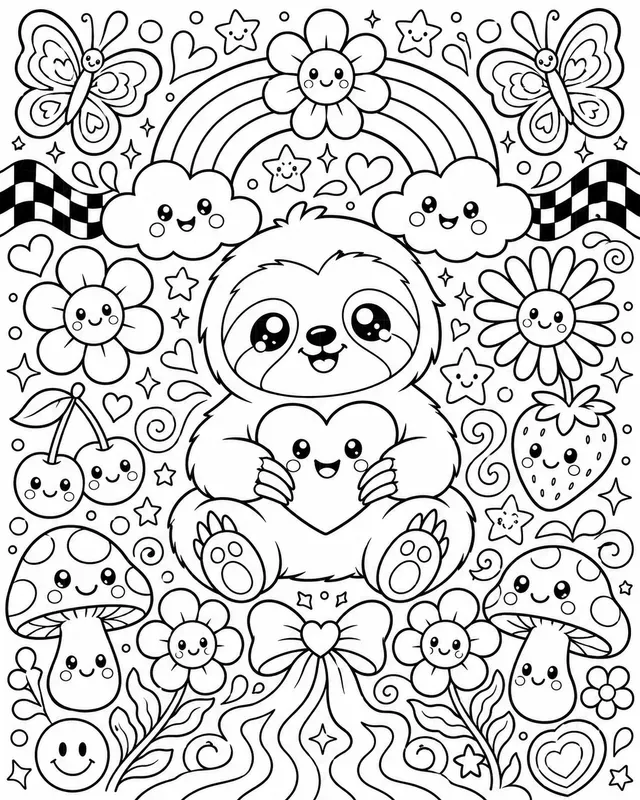Cute Groovy Coloring Book Pages