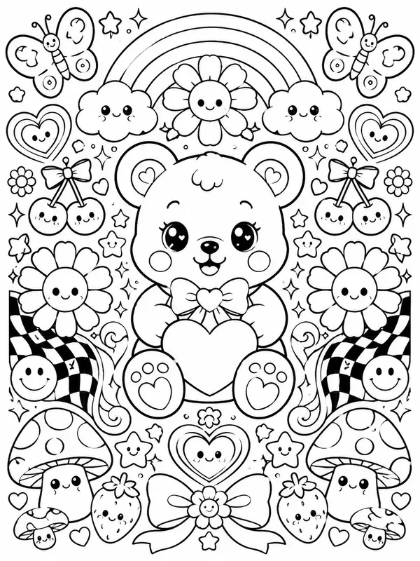 Cute Groovy Coloring Book Pages