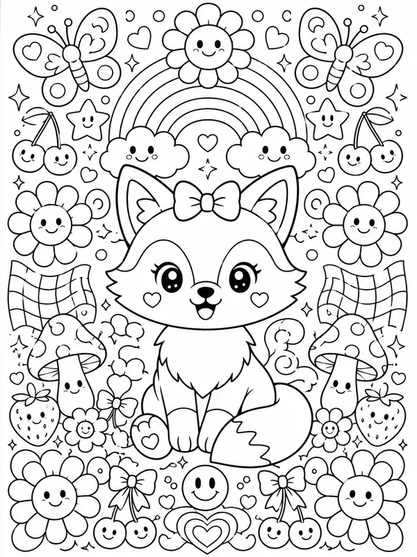 Cute Groovy Coloring Book Pages