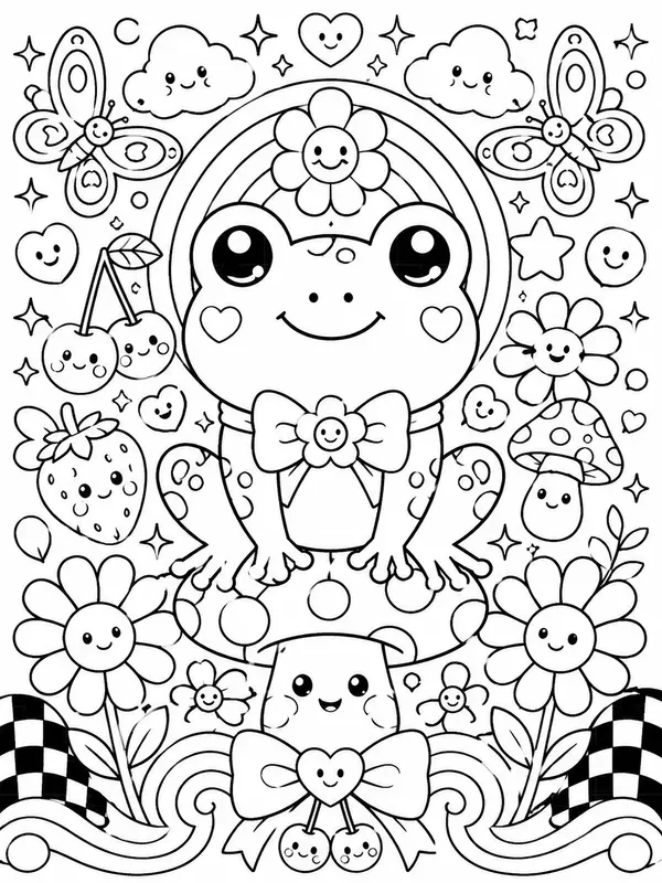Cute Groovy Coloring Book Pages