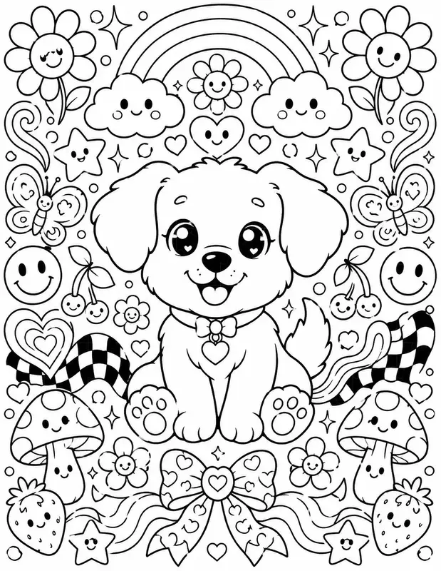 Cute Groovy Coloring Book Pages