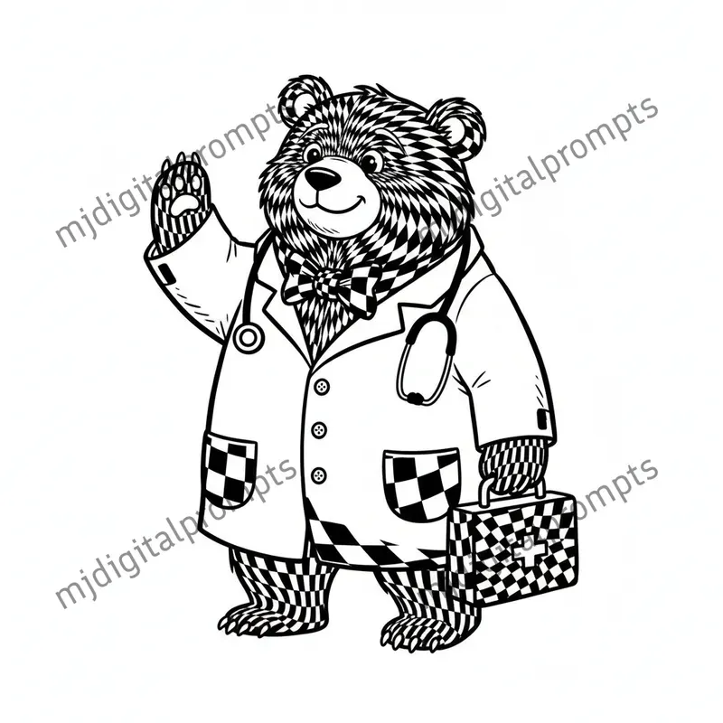 Black White Whimsical Chess Illustrations