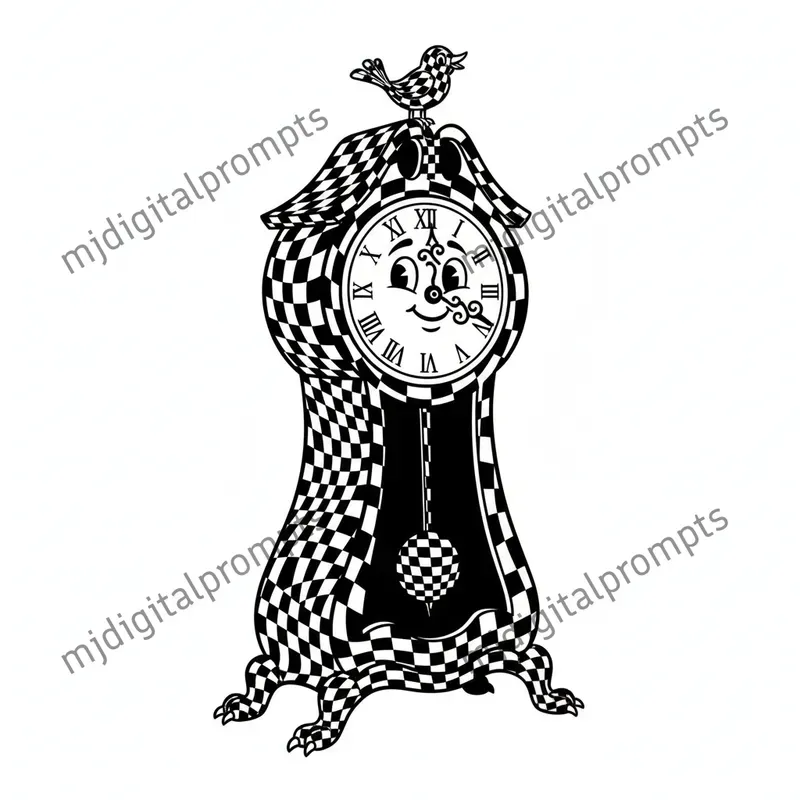 Black White Whimsical Chess Illustrations