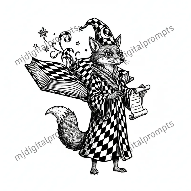 Black White Whimsical Chess Illustrations