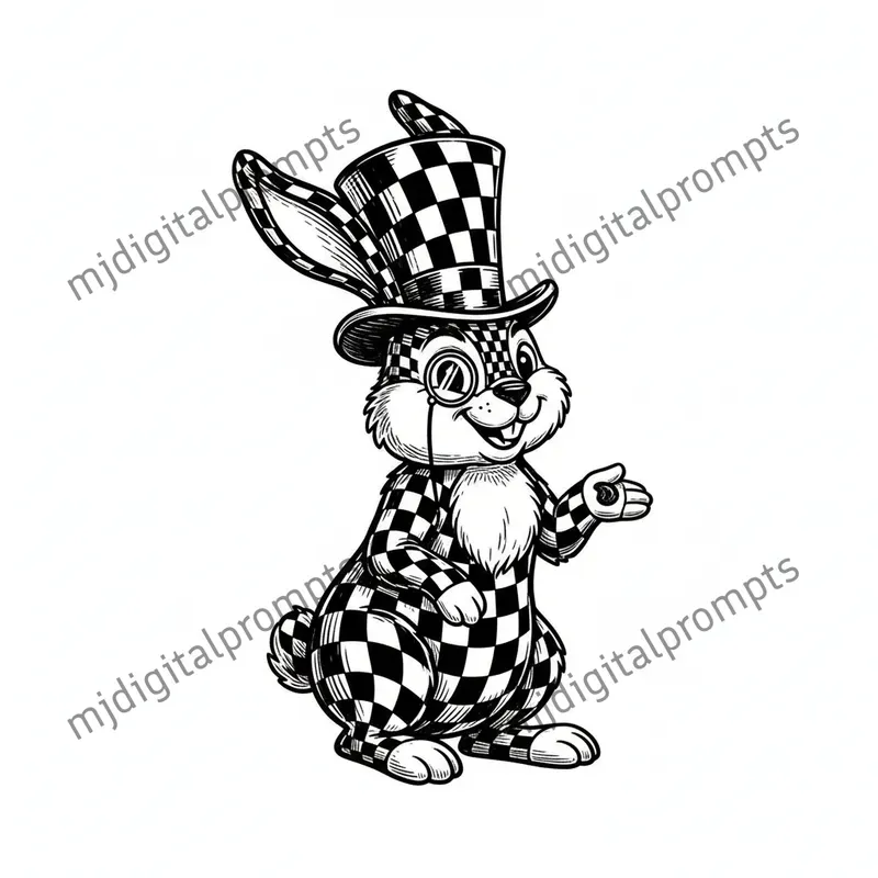 Black White Whimsical Chess Illustrations