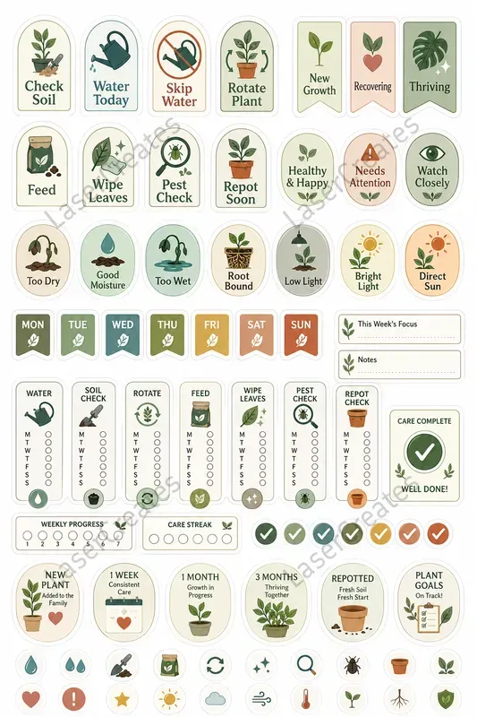Plant Care System Sticker Builders