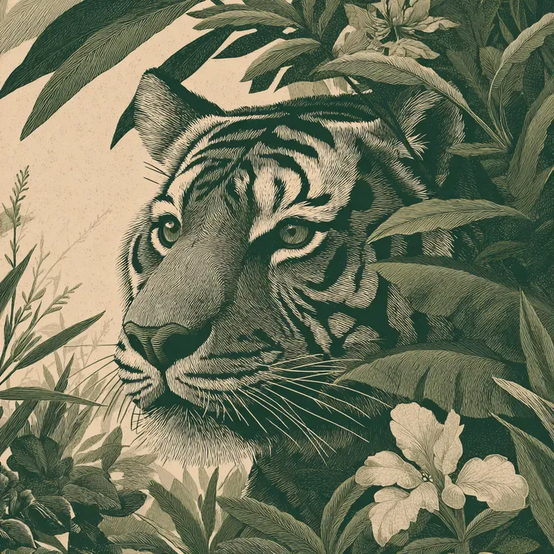 Natureinspired Linocut Portrait Series