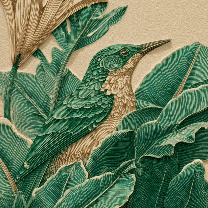 Natureinspired Linocut Portrait Series