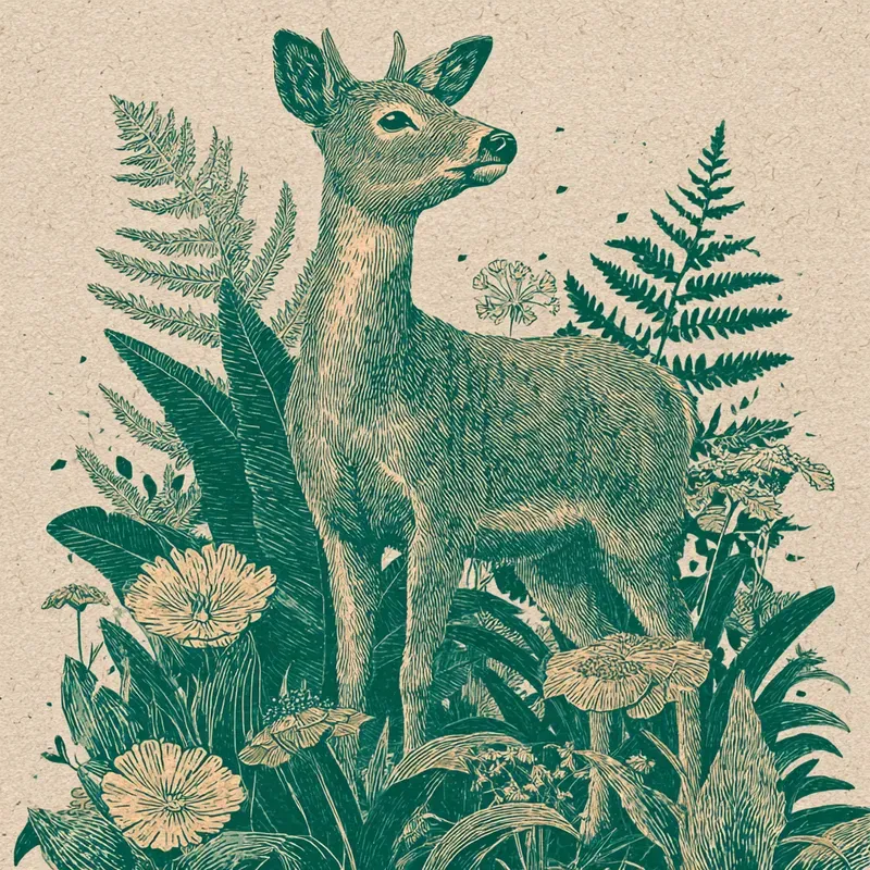 Natureinspired Linocut Portrait Series
