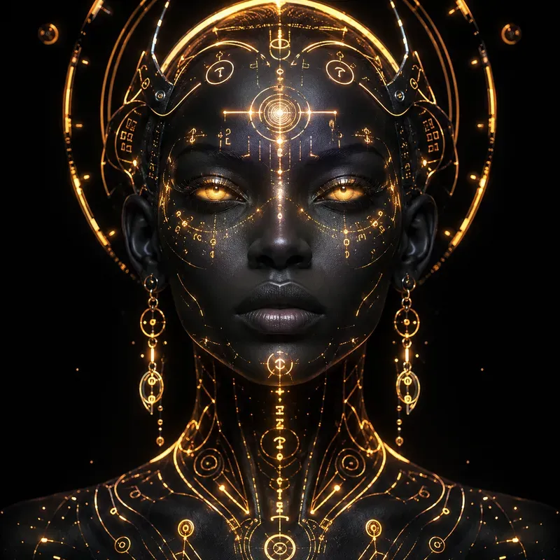 Neon Biocircuit Portraits Masterpieces