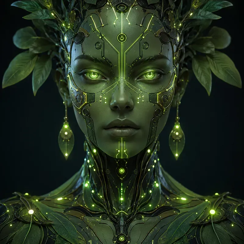 Neon Biocircuit Portraits Masterpieces