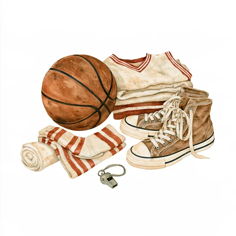 Vintage Basketball Watercolors