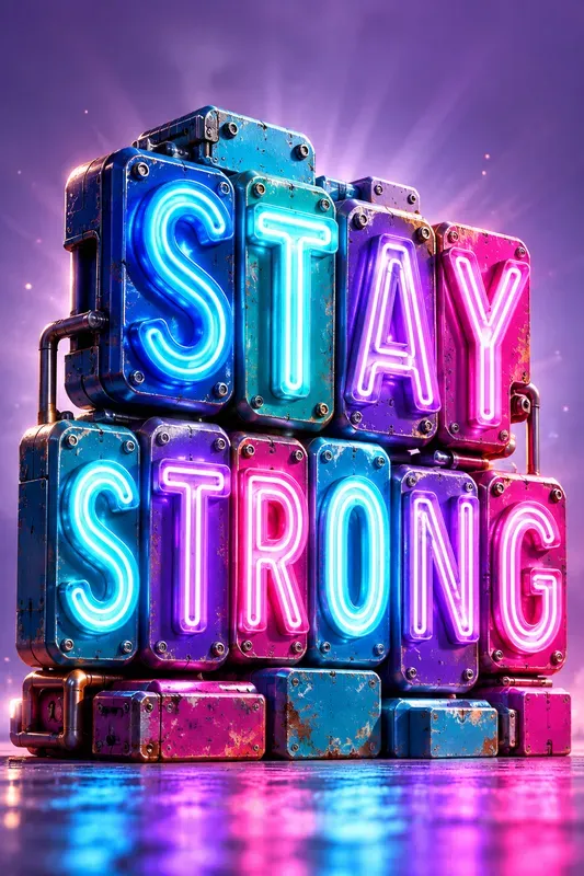 Neon Motivation Block Art