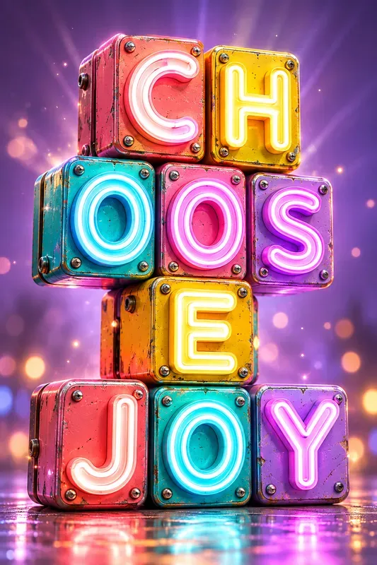 Neon Motivation Block Art