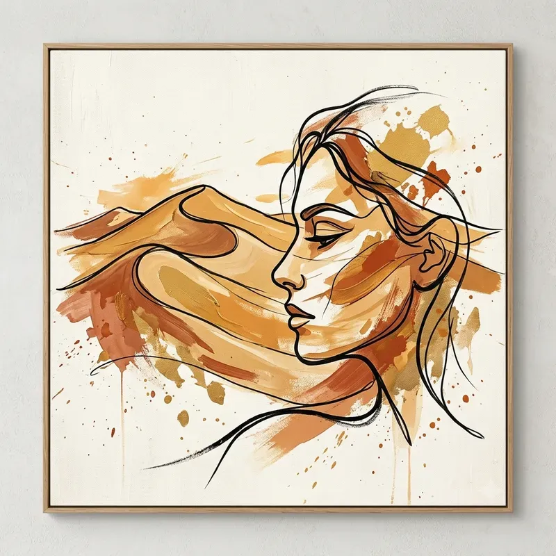 Abstract Line Art Faces