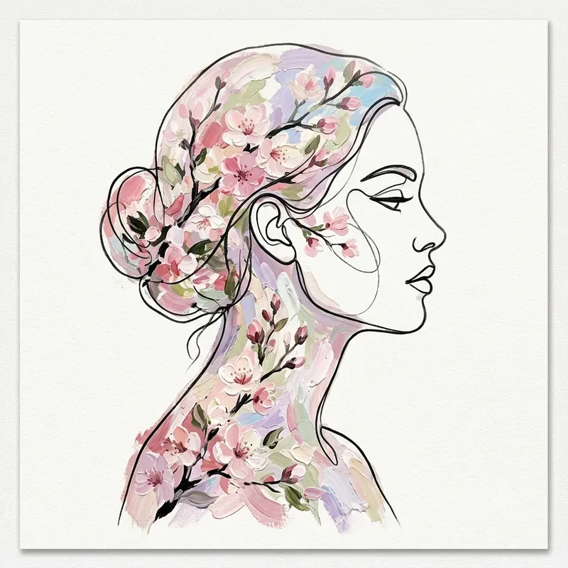 Abstract Line Art Faces
