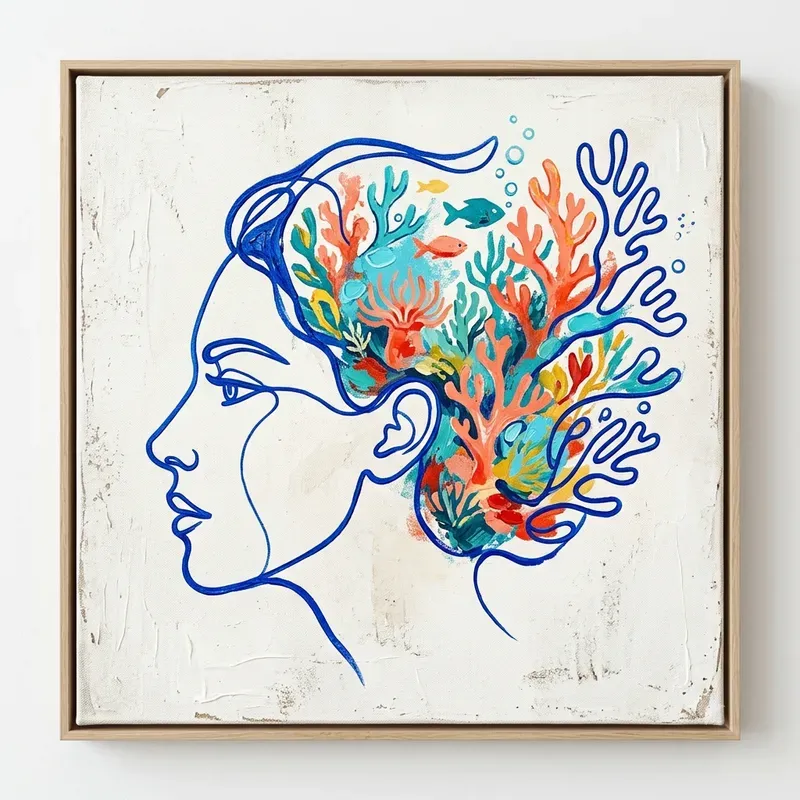 Abstract Line Art Faces