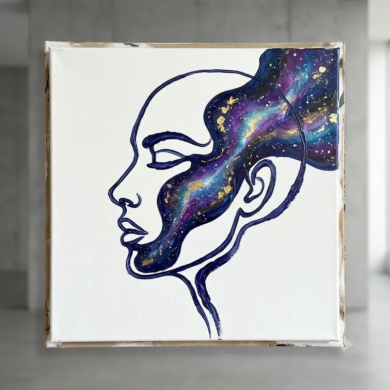 Abstract Line Art Faces