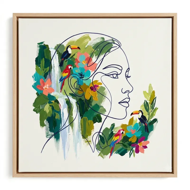 Abstract Line Art Faces