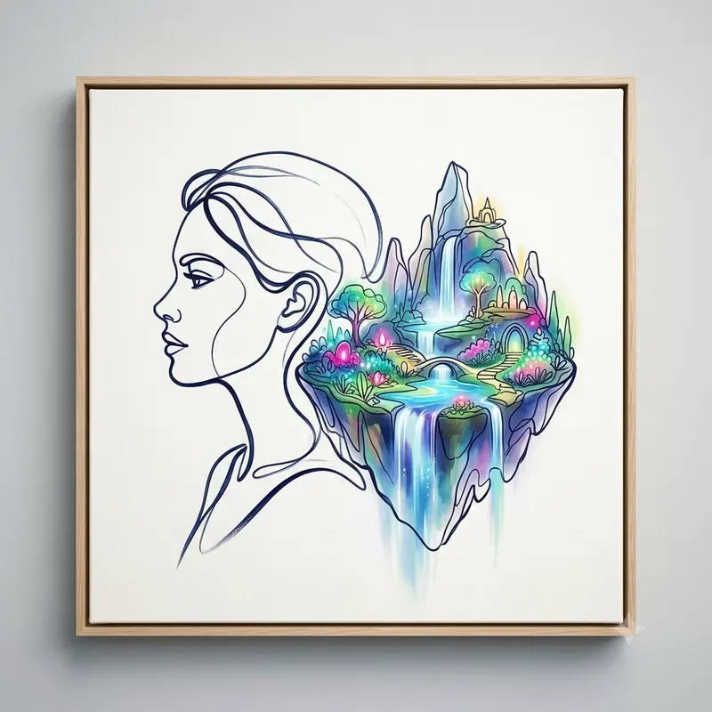 Abstract Line Art Faces
