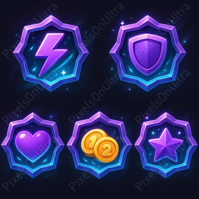 2D Mobile Game Booster Icons