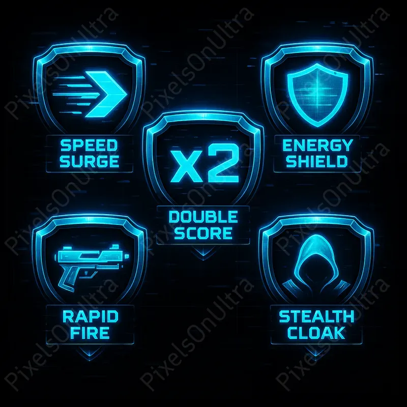 2D Mobile Game Booster Icons