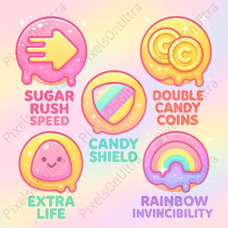2D Mobile Game Booster Icons