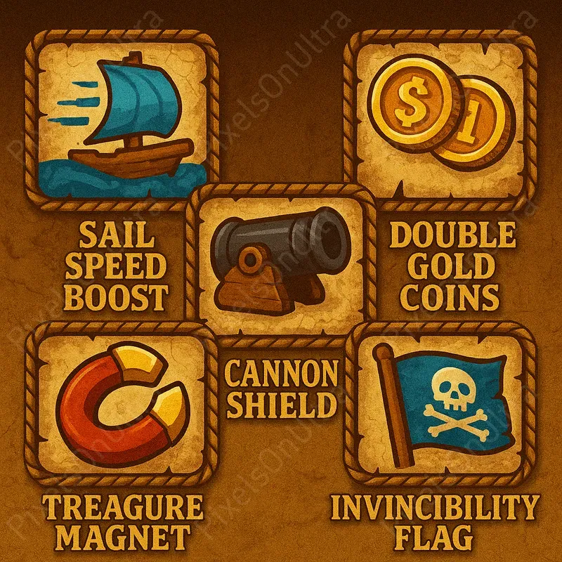 2D Mobile Game Booster Icons