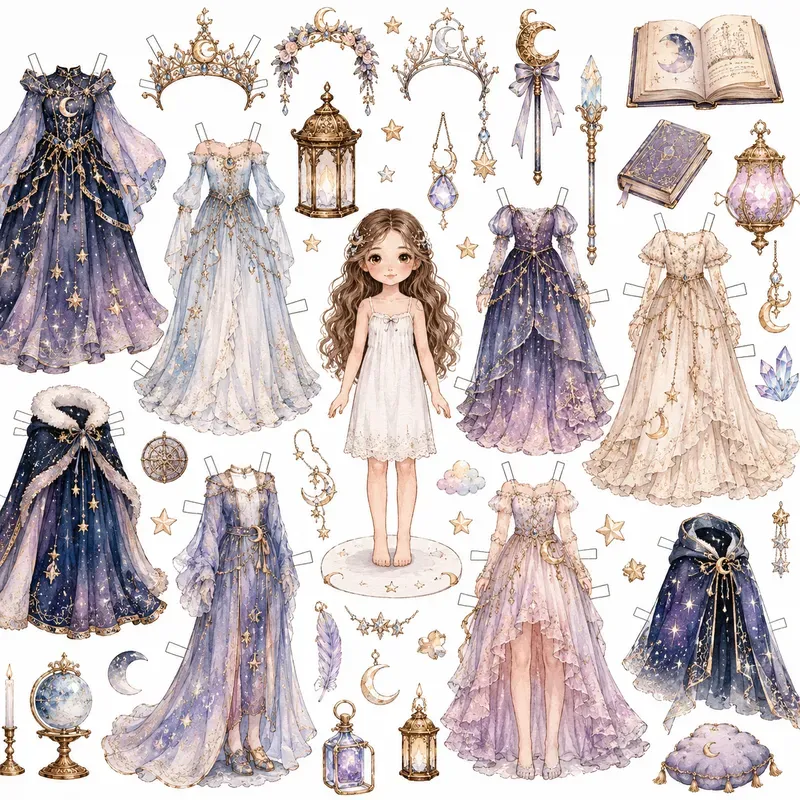 Whimsical Storybook Paper Doll Dressups