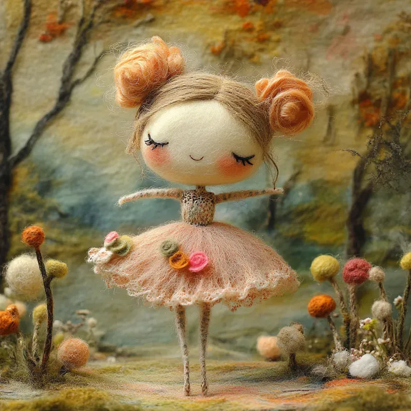 Needle Felt And Cotton Wool Art