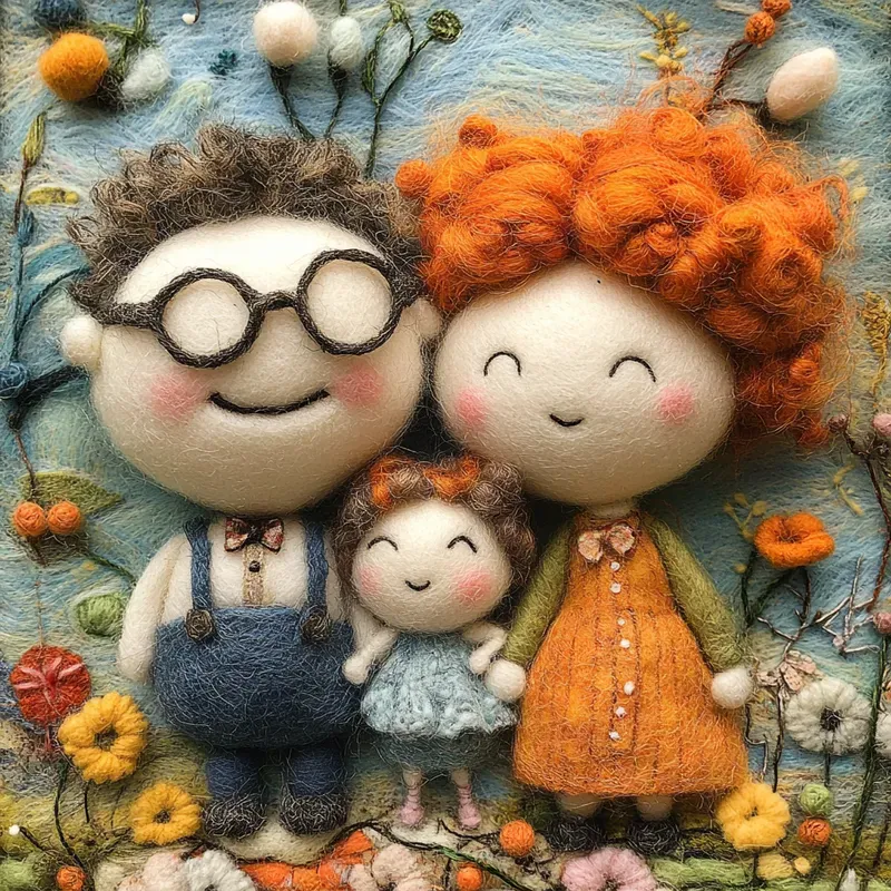 Needle Felt And Cotton Wool Art