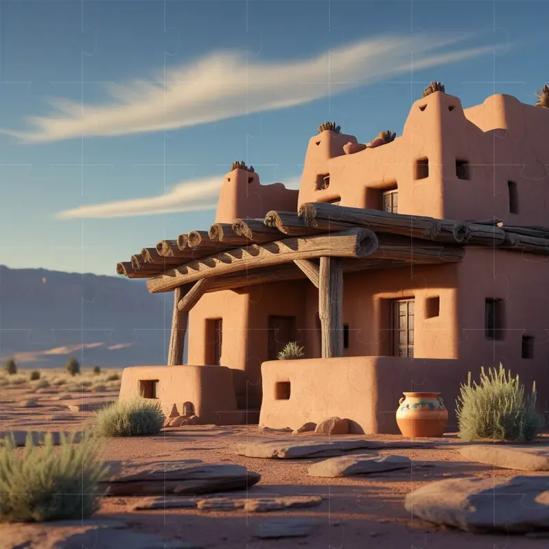 Hyper Realistic Cultural House Exteriors