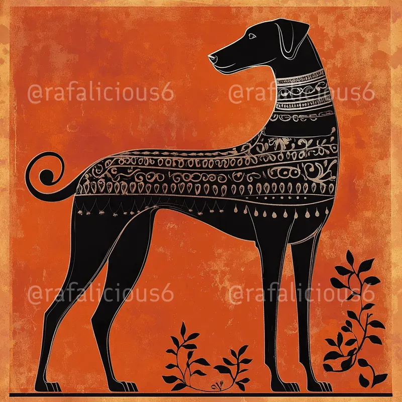 Animals In Classic Greece Pottery Style