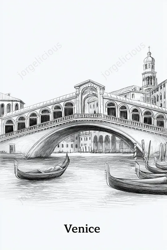 Pencil Sketch Travel Posters